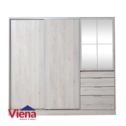 Placard Murano Mix 2.07 4 Puertas 4 Cajones con Espejo