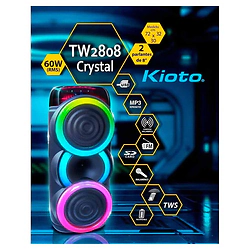 Parlante Kioto TW-2808 BT USB FM SD Mp3 Microfono 60W 2X8