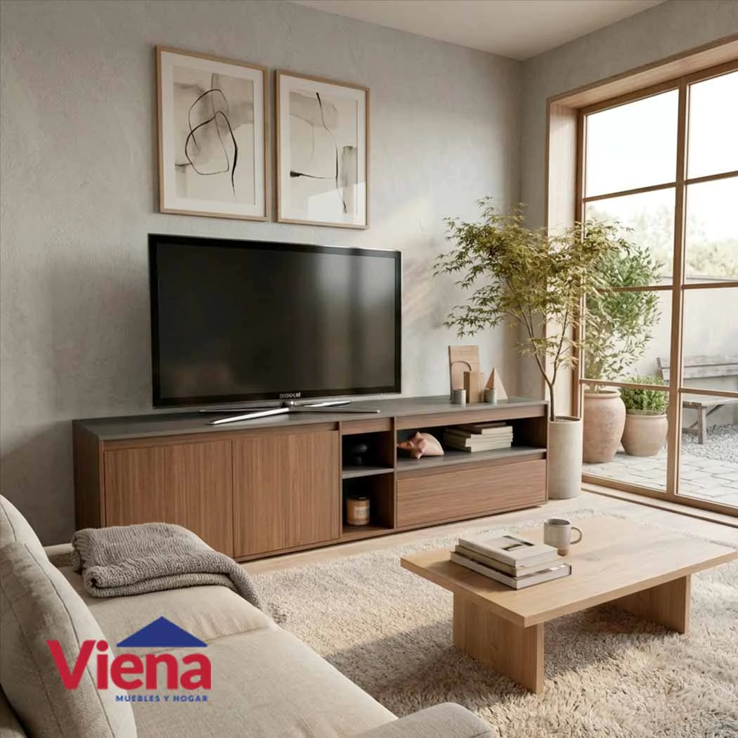 Rack para TV 2,00 m 1 Caj�n 2 Puertas Nogal Livorno/Gris