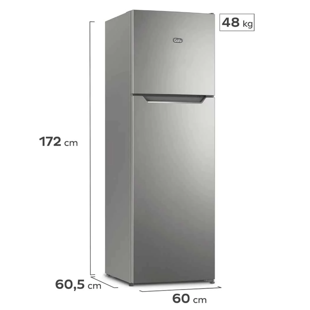 HELADERA GAFA HGF-311P PLATA C/FREEZER 319L
