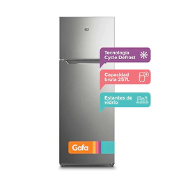 HELADERA GAFA HGF-311P PLATA C/FREEZER 319L