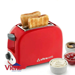 Tostadora El�ctrica Ultracomb TO-4005 750W 2 Panes 7 Niveles Roja