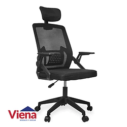 Sill�n de Oficina Respaldo Alto Mesh Belfast Negro Utile