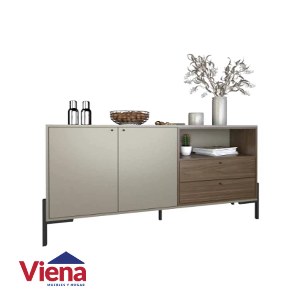 Bahut Table's 4253-CGN 150 cm Gris/Nogal