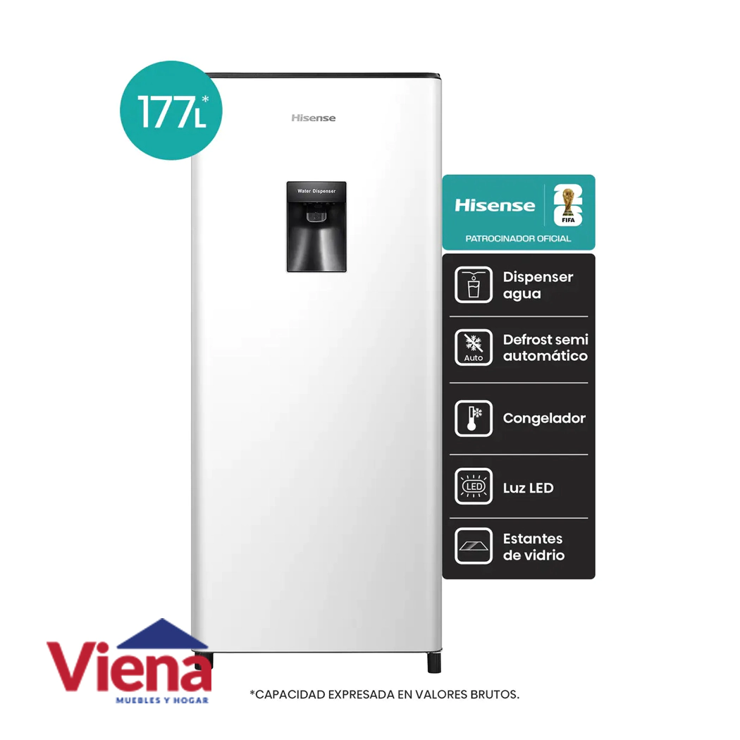 Heladera Hinsense  RL230WW4AU Silgle Door 179L Blanca