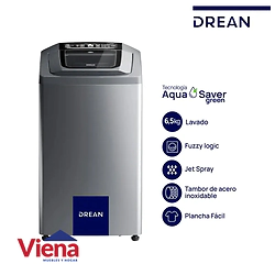 Lavarropas Drean  LPDR0680TB Carga Superior 6.5k 800RPM Blanco