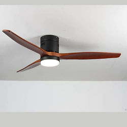 Vnetilador Techo Elanvent Eliseos 3 aspas  Madera Negro y Madera Con Luz