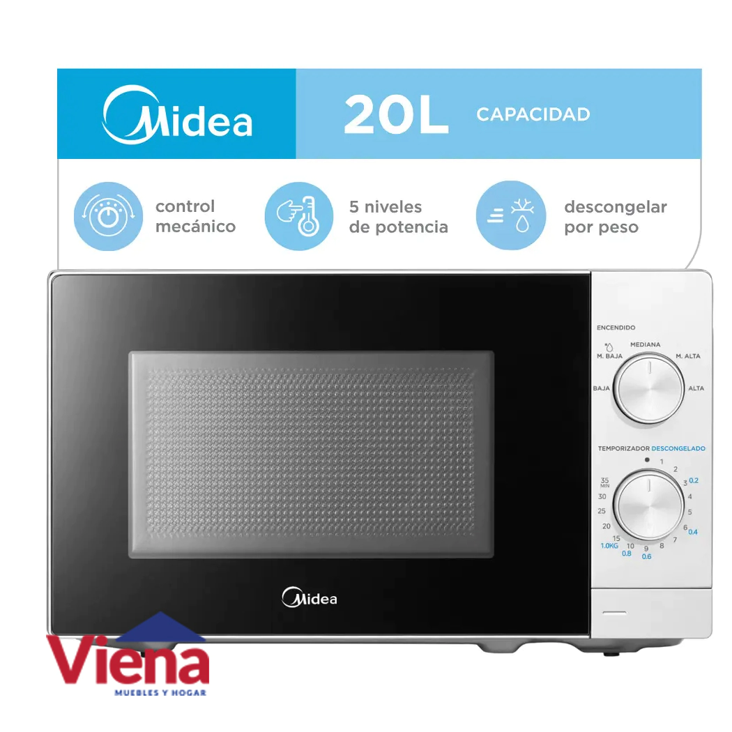 Microondas Midea  MW-MN120WAR1  20Lts Rotativo Blanco 
