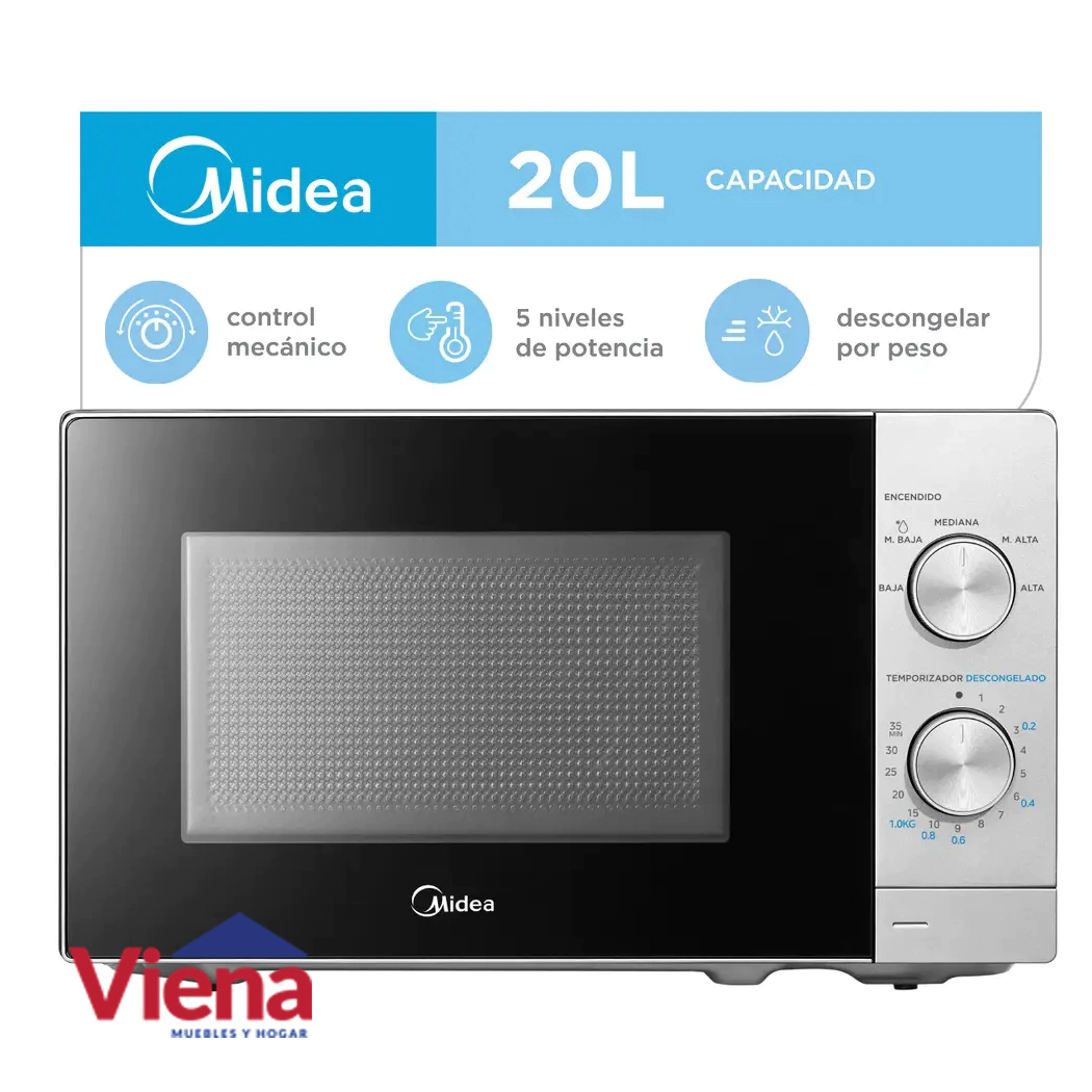 Microondas Midea MW-MN120SAR1 20lTS Rotativo Silver
