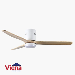 Vnetilador Techo Elanvent Eliseos 3 aspas  Madera Blanco y Madera Con Luz