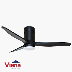 Vnetilador Techo Elanvent Eliseos 3 aspas  Madera Negro Full Black Con Luz