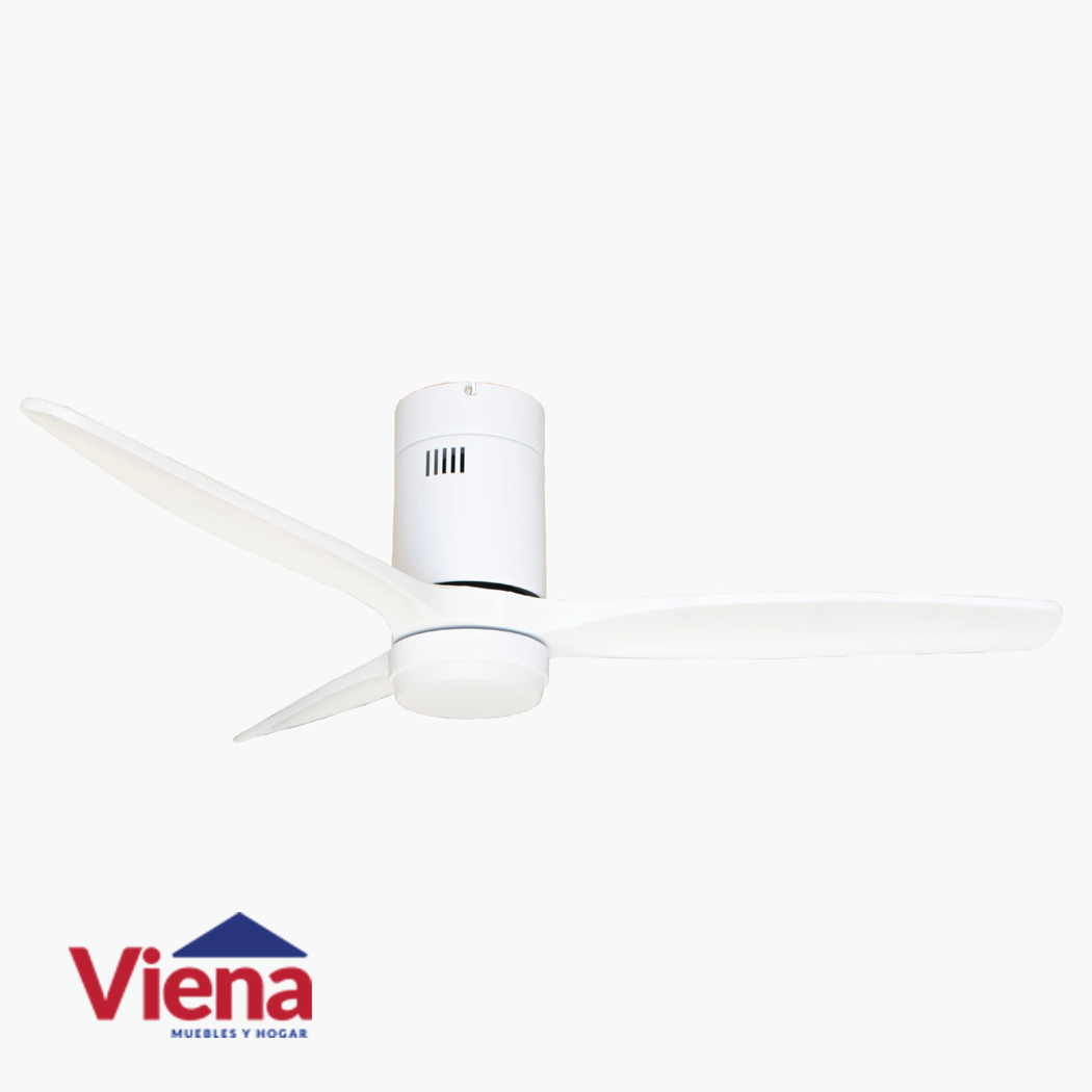 Ventilador Techo Elanvent Eliseos 3 Palas Mad. Bco/Bco C/Luz