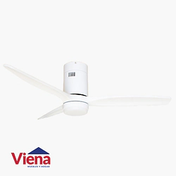 Ventilador Techo Elanvent Eliseos 3 Palas Mad. Bco/Bco C/Luz