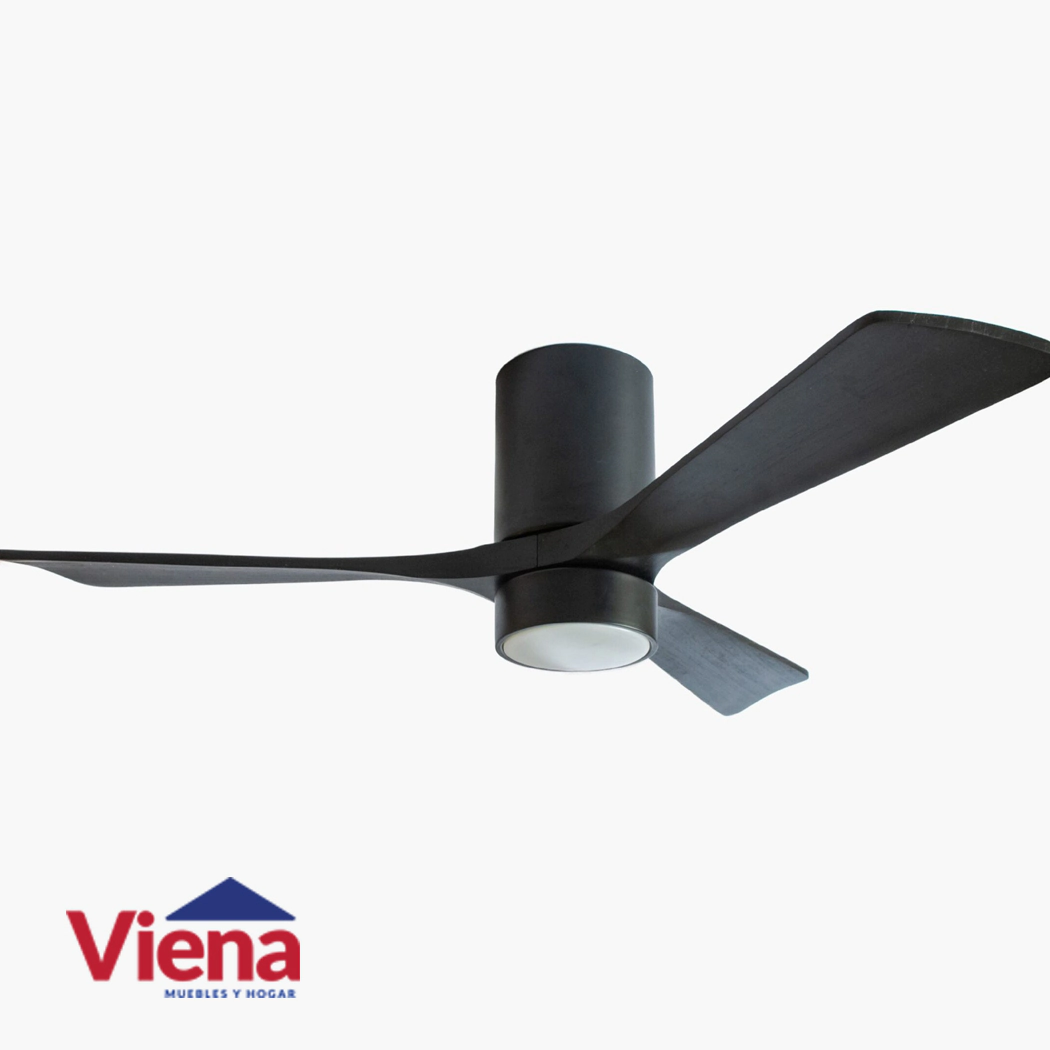 Ventilador Techo Elanvent Praga 3 Palas Mad. Negro/Negro C/Luz
