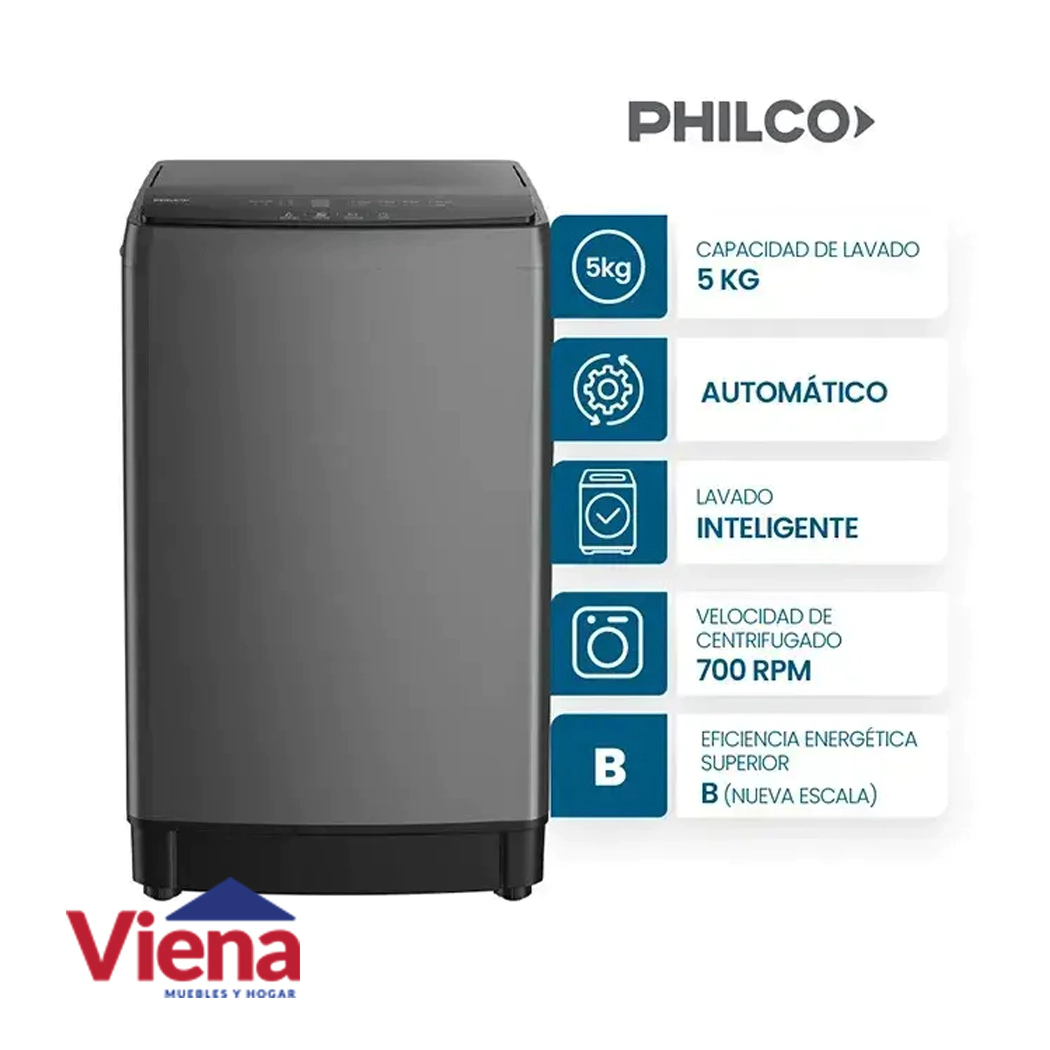 Lavarropas Philco PHLS67GN  5kg 700RPM Carga Superior
