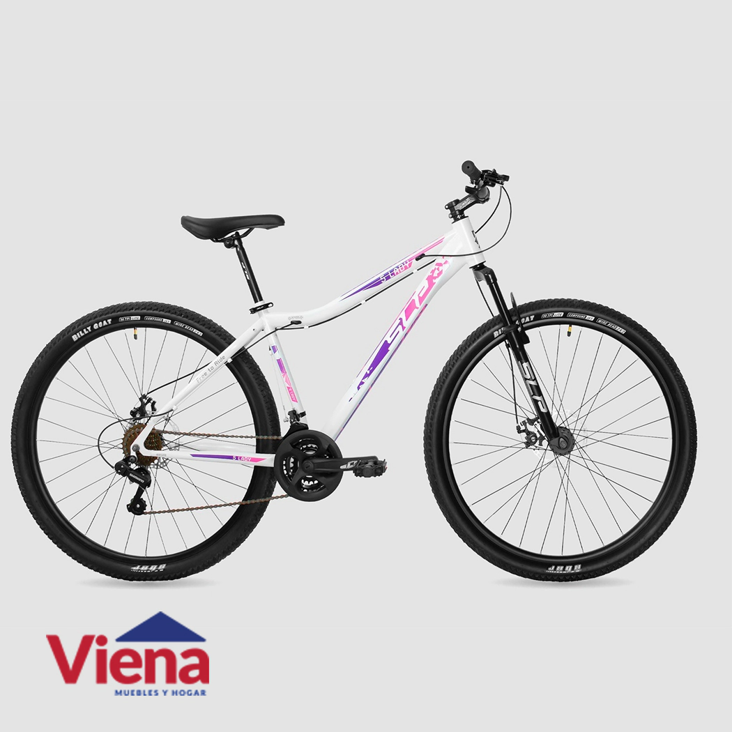Bicicleta Peretti R.29 MTB Aluminio SLP 5PRO Lady T16 Blanca Fucsia y Violeta