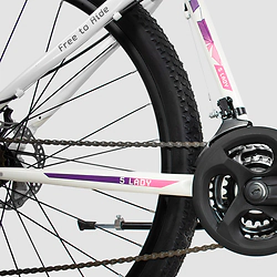 Bicicleta Peretti R.29 MTB Aluminio SLP 5PRO Lady T16 Blanca Fucsia y Violeta