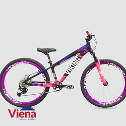 Bicicleta Peretti 18859 R.26 Aluminio VIkingx Jump 8V Negra Blanco Fucsia