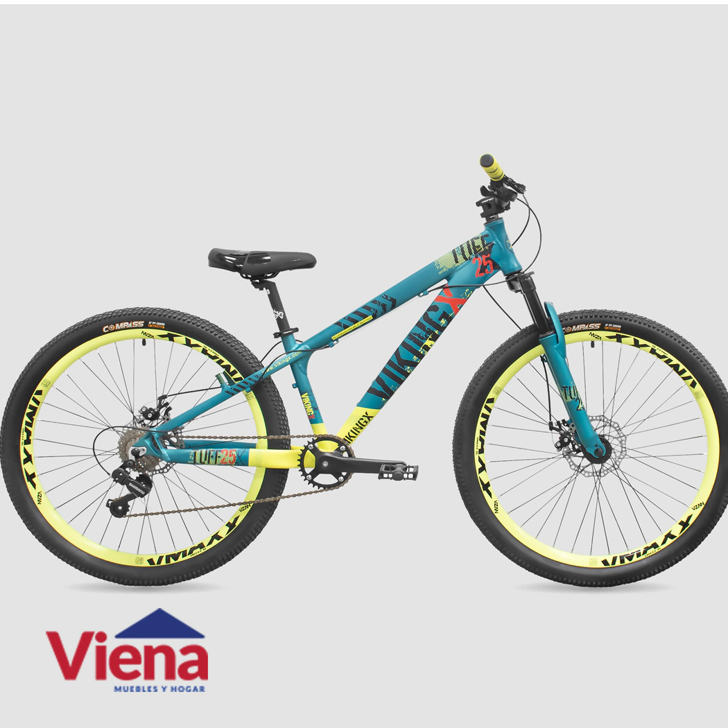 Bicicleta Peretti 18858 R.26 Aluminio Vikingx Jump 7V Verde Negra amarilla